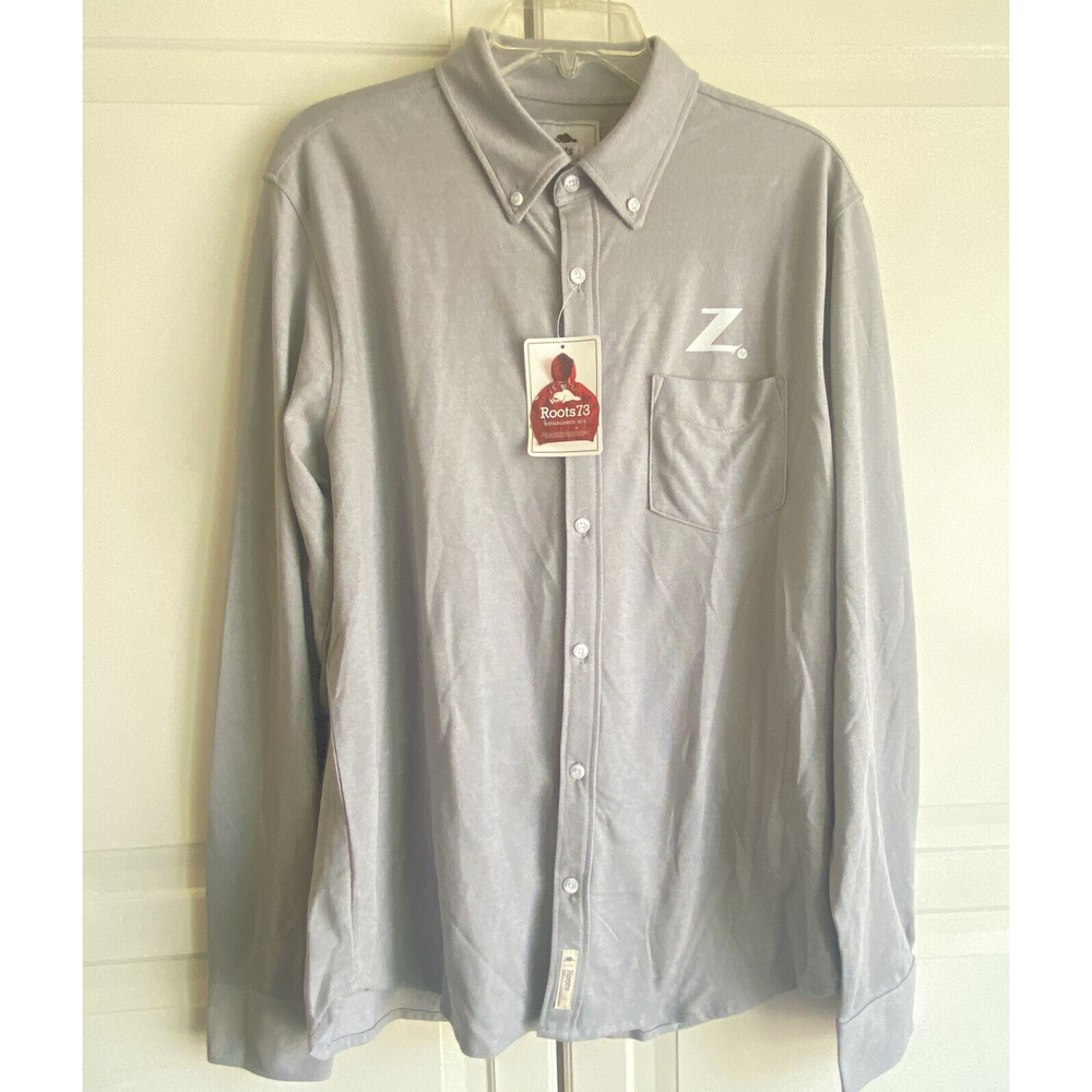 Roots Men’s Haywood Long Sleeve Gray Quarry HP Logo Shirt Sz M BWT